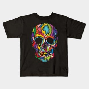Skull embroidery Effect Mex Art Kids T-Shirt